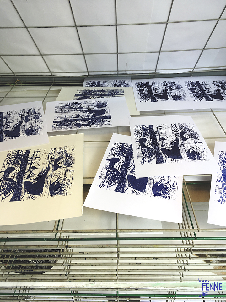 From sketch to linocut printmaking | blog on www.Fenne.be