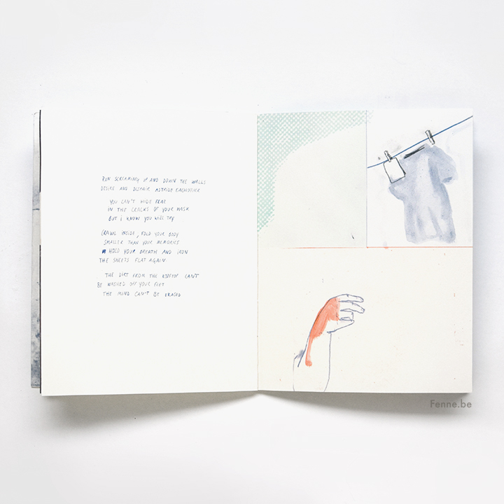 The Rooftop, a zine about love and courage, bookbinding, screenprint, www.Fenne.be