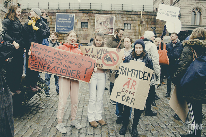 #FridaysForFuture, climate action strike, Stockholm March 2019, Klimatstrejk, Greta Thunberg, www.Fenne.be