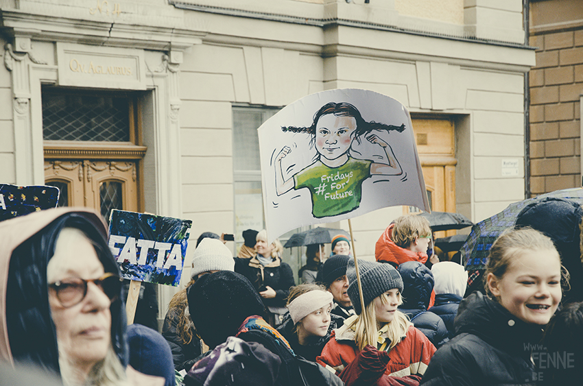 #FridaysForFuture, climate action strike, Stockholm March 2019, Klimatstrejk, Greta Thunberg, www.Fenne.be