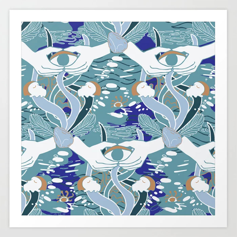 Inspired by Riverside by Agnes Obel, pattern design by Fenne Kustermans, available on Redbubble and Society6, www.Fenne.be