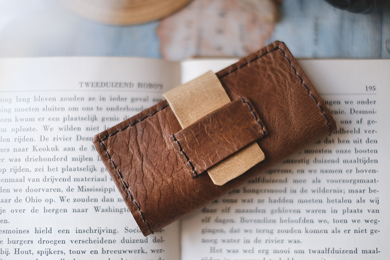 Handmade leather memory card case, www.Fenne.be