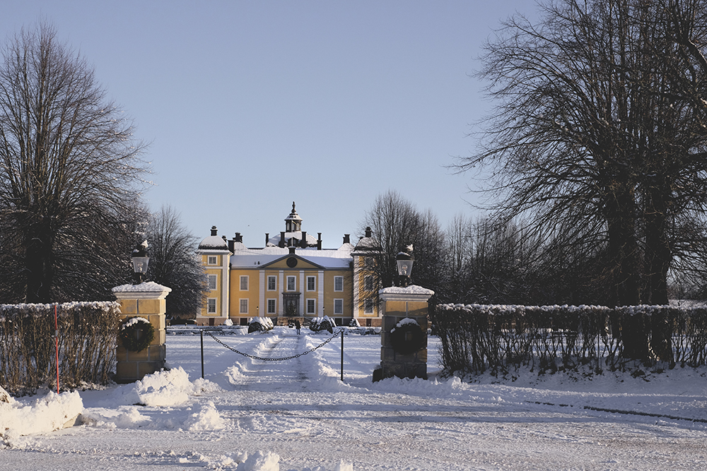 Strömsholm palace Västerås in winter with snow. Baroque castle Sweden, www.Fenne.be