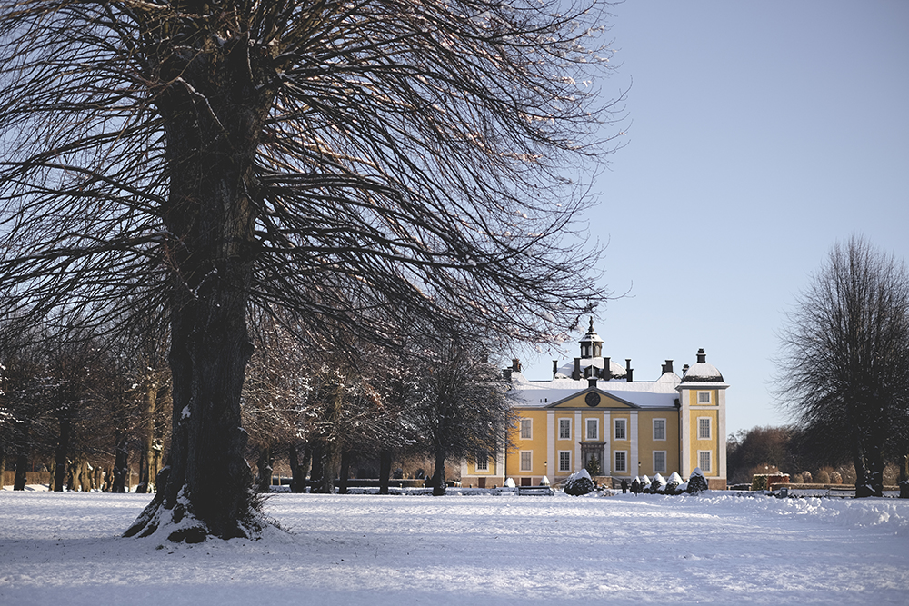 Strömsholm palace Västerås in winter with snow. Baroque castle Sweden, www.Fenne.be