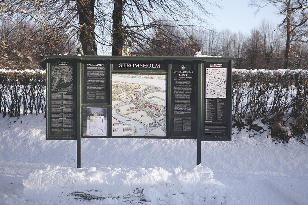 Strömsholm palace Västerås in winter with snow. Baroque castle Sweden, www.Fenne.be