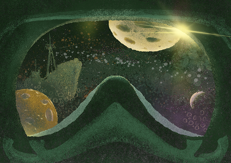 Space diver, digital procreate illustration, www.Fenne.be