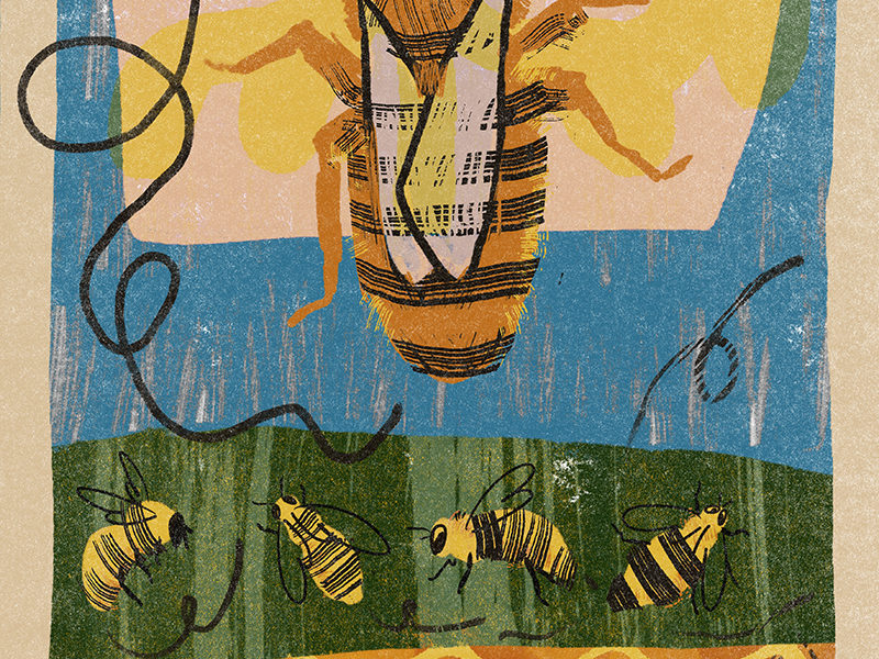 World bee appreciation day, May 20th, Digital bee illustration, www.Fenne.be