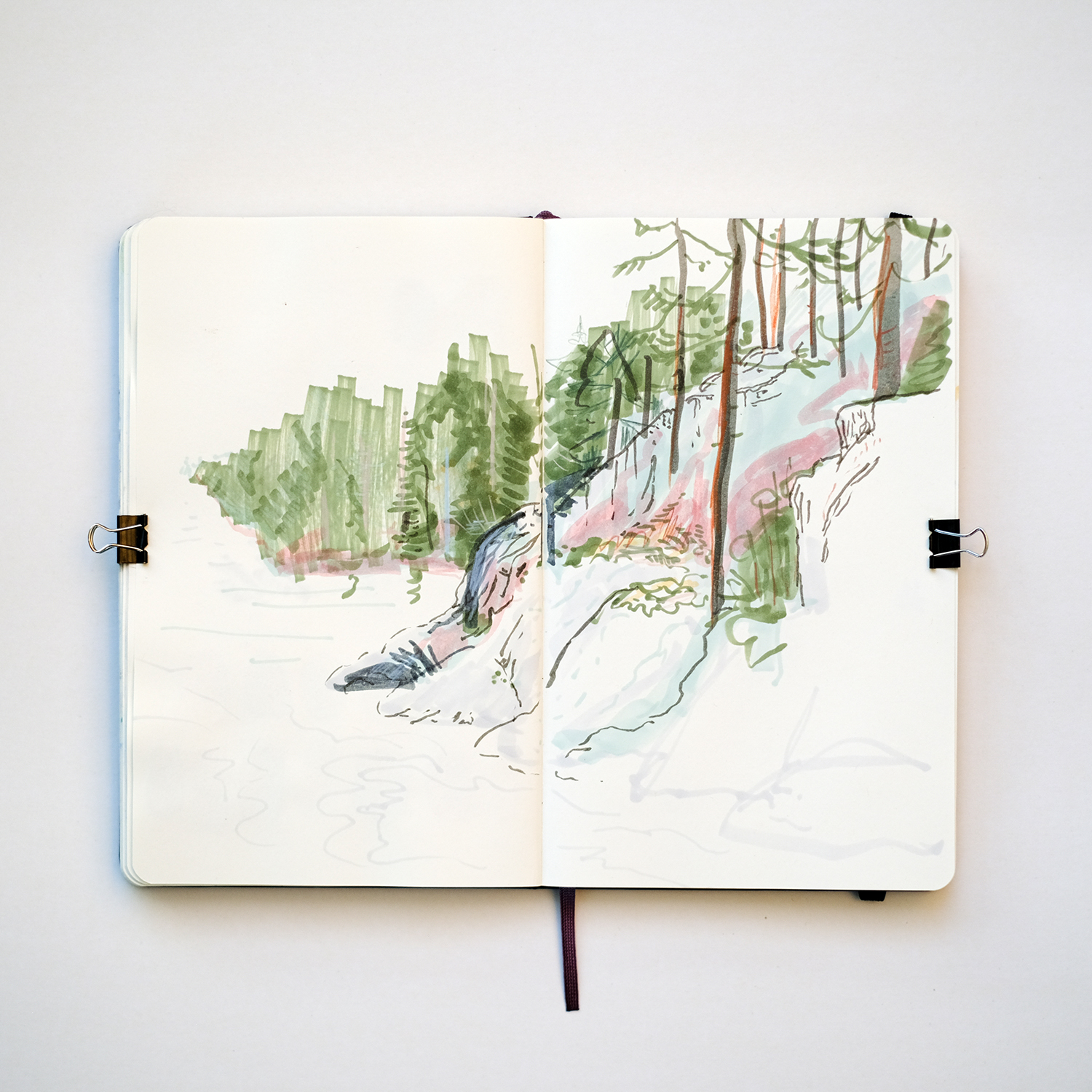 Fenne Kustermans, daily sketchbook practice, mixed media, moleskine  sketchbook, illustration artist