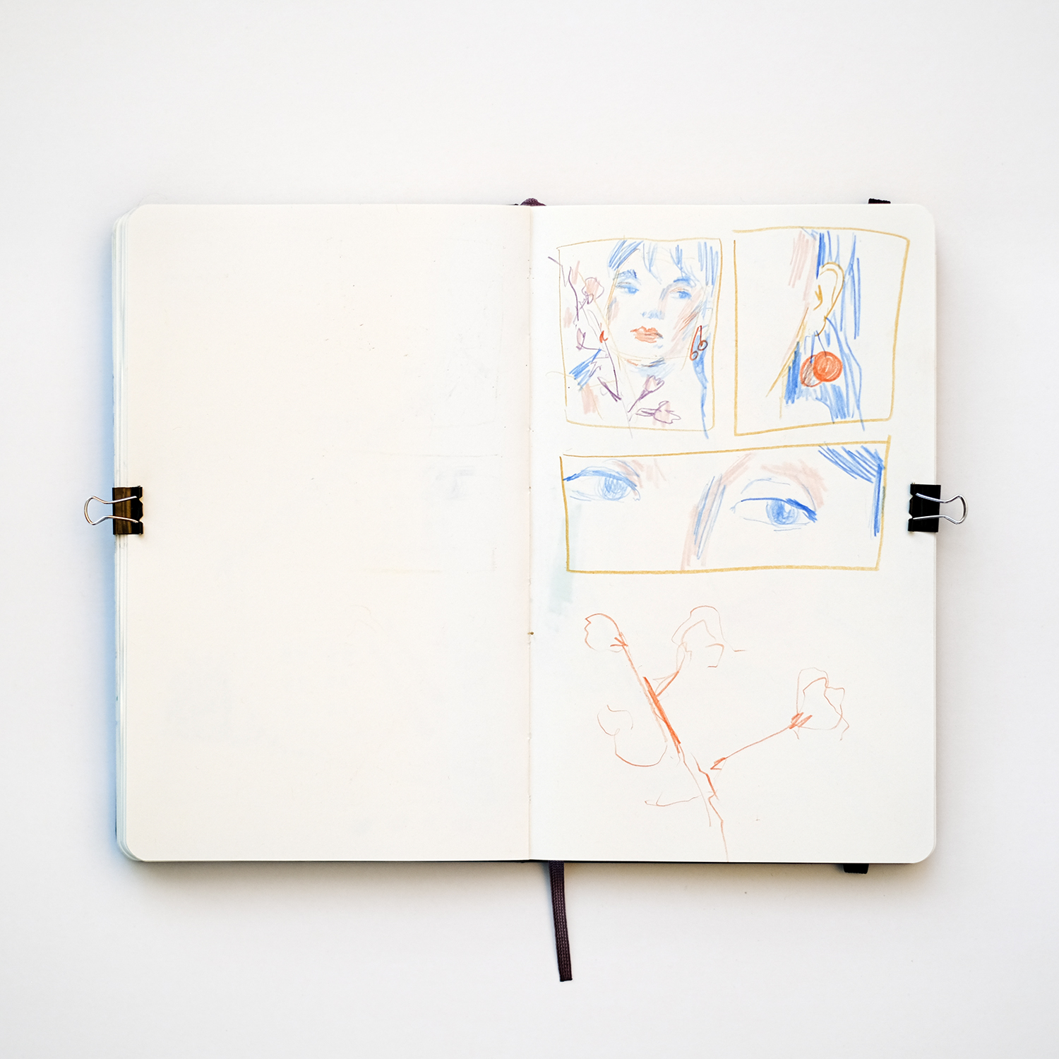 Illustrator's sketchbook, Moleskine and Royal Talens sketchbooks,  mixed media sketches