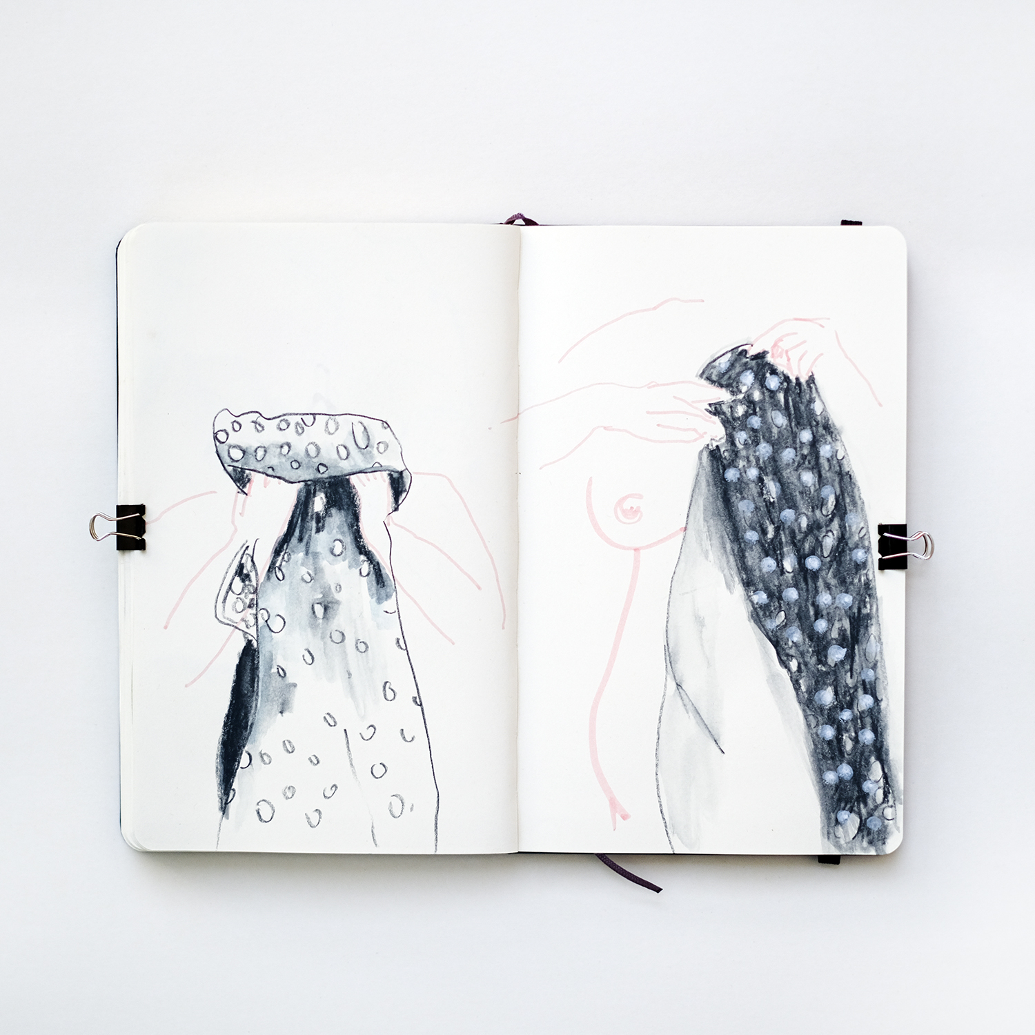 Illustrator's sketchbook, Moleskine and Royal Talens sketchbooks, mixed media sketches, www.Fenne.be