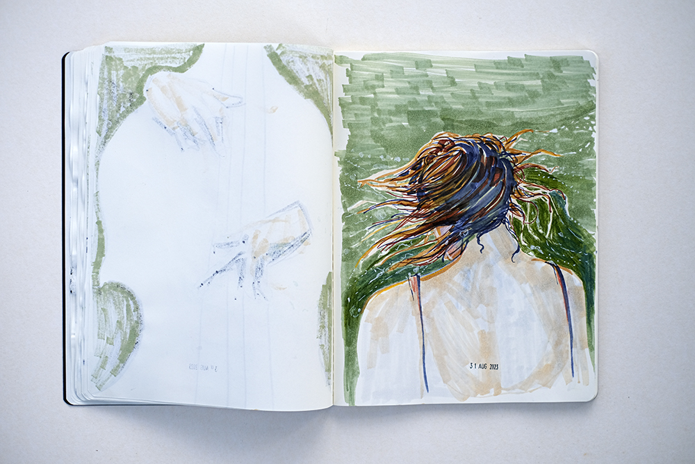 Illustrator's sketchbook, Moleskine and Royal Talens sketchbooks, mixed media sketches, www.Fenne.be