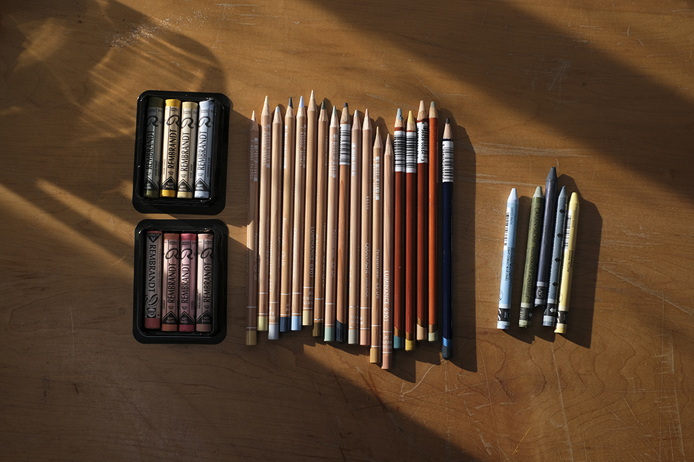 Art haul: luminance pencils, Derwent drawing pencils, caran  d'ache neocolors, Talens gouache paint