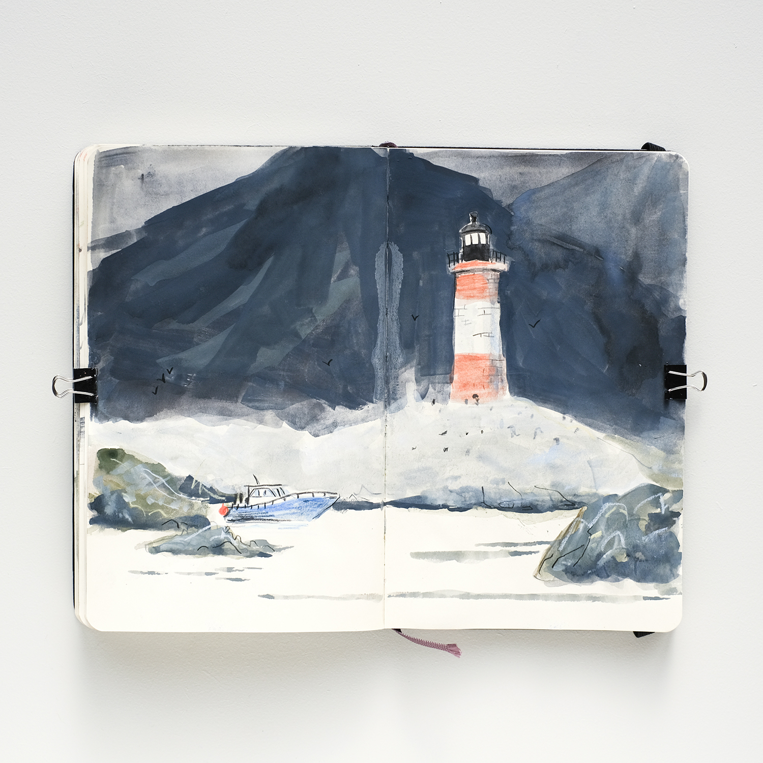 Fenne Kustermans sketchbook November, Lighthouses, illustration, www.Fenne.be