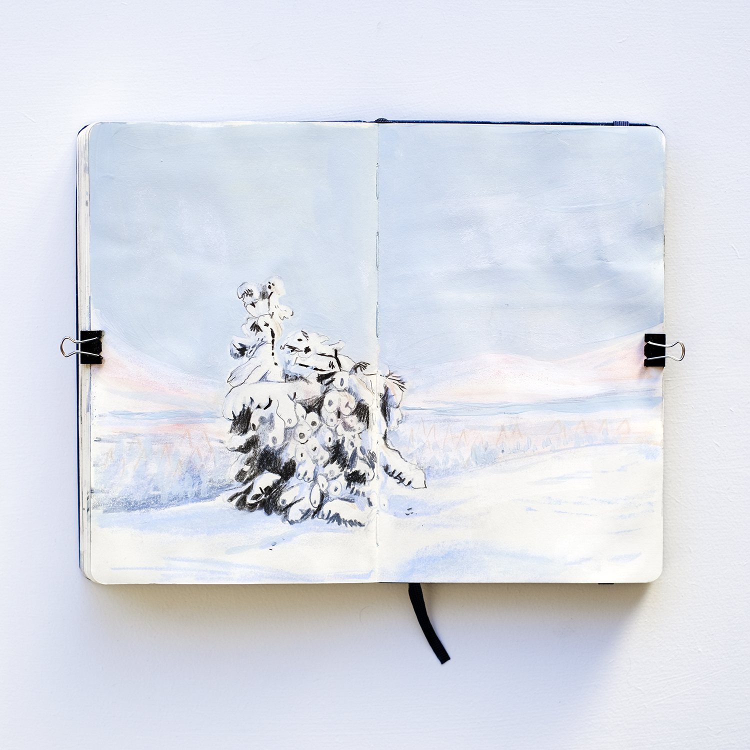 Winter sketchbook, winter color palette, winter sports, Lapland, Snow landscape, www.Fenne.be