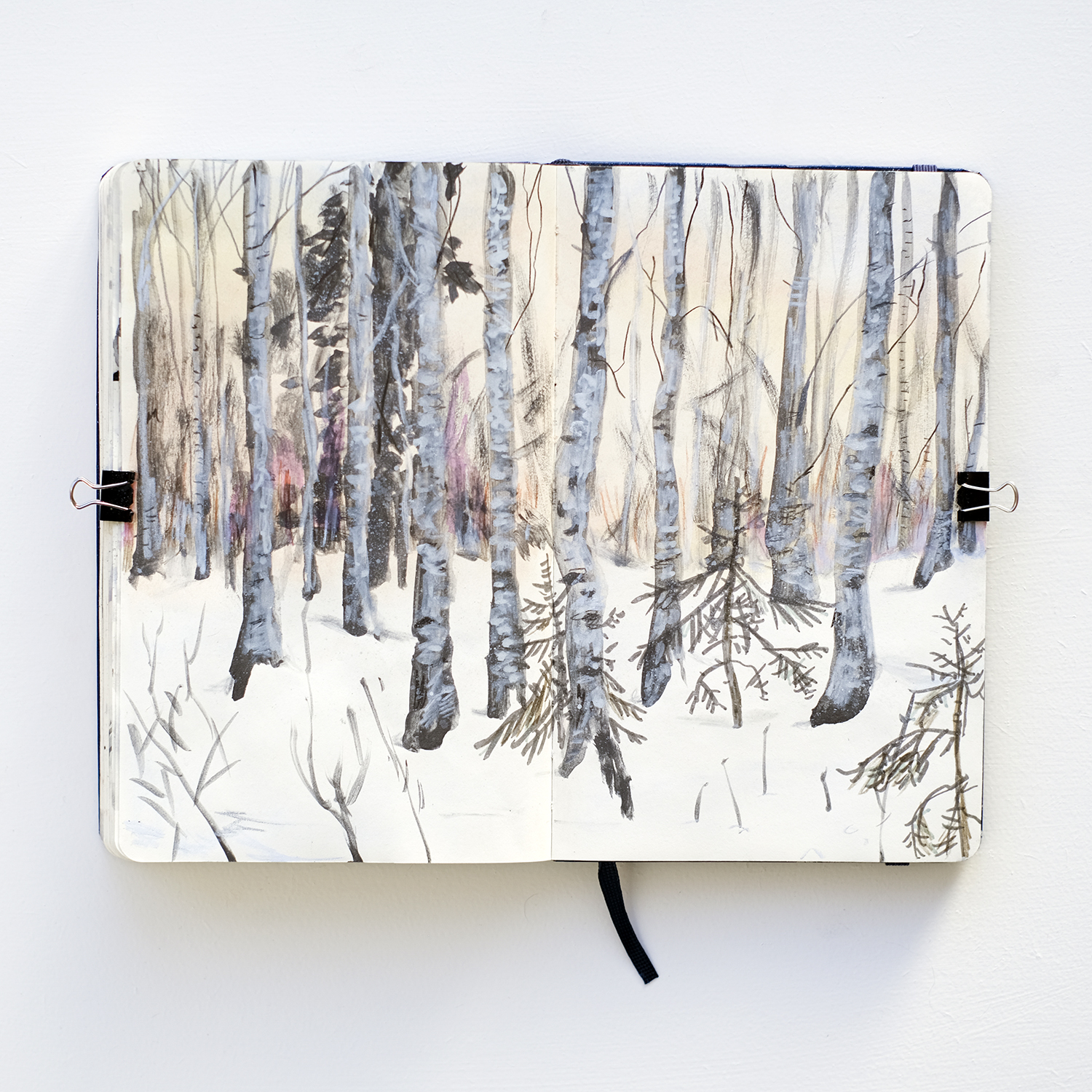 Winter sketchbook, winter color palette, winter sports, Lapland, Snow landscape, www.Fenne.be