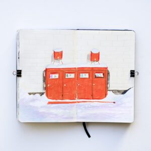 Winter sketchbook, winter color palette, winter sports, Lapland, Snow landscape, www.Fenne.be