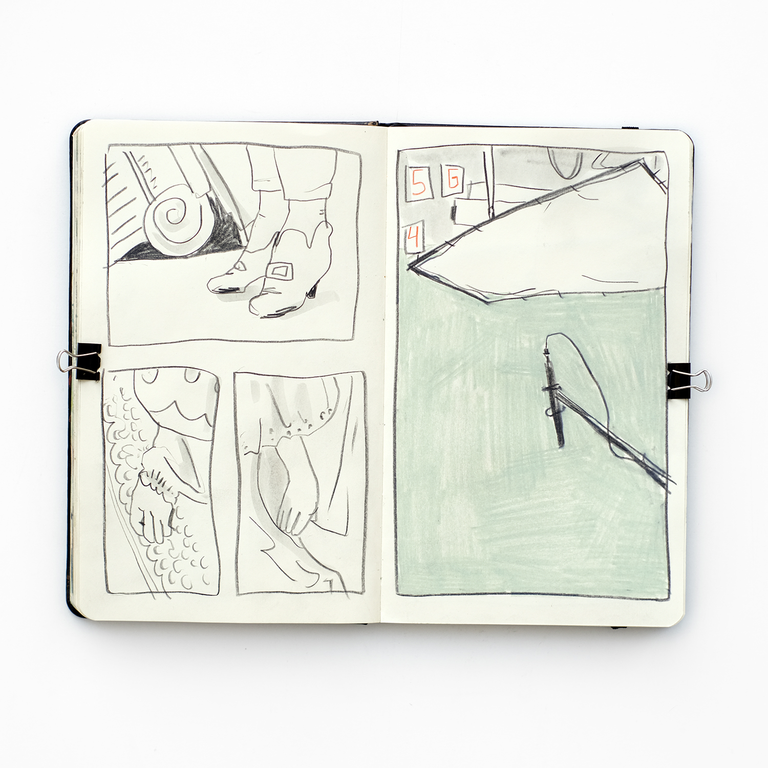 Sketchbook mixed media drawings, drawing practice illustration, www.Fenne.be