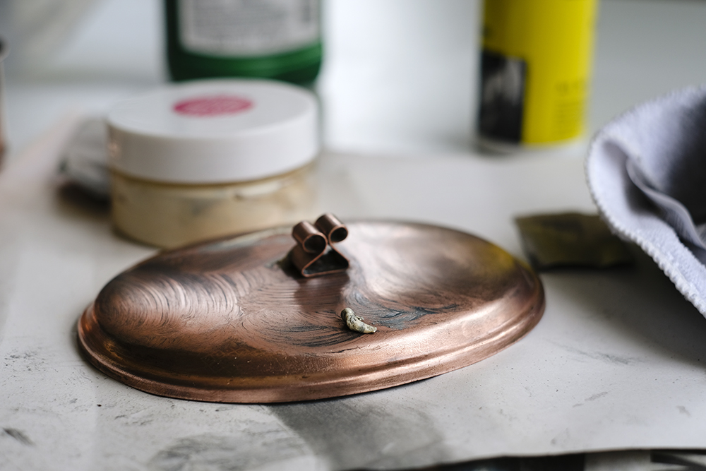 Copper pot, loppis Sweden, cleaning second hand copper, www.Fenne.be