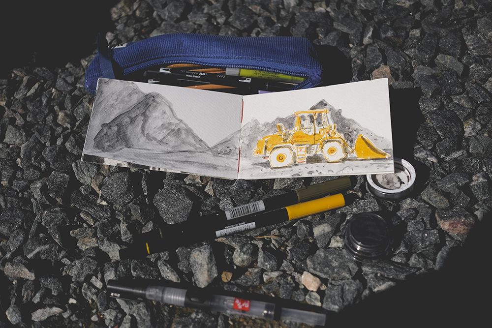 Plein air/drawing on location, illustrator, Sweden, www.Fenne.be