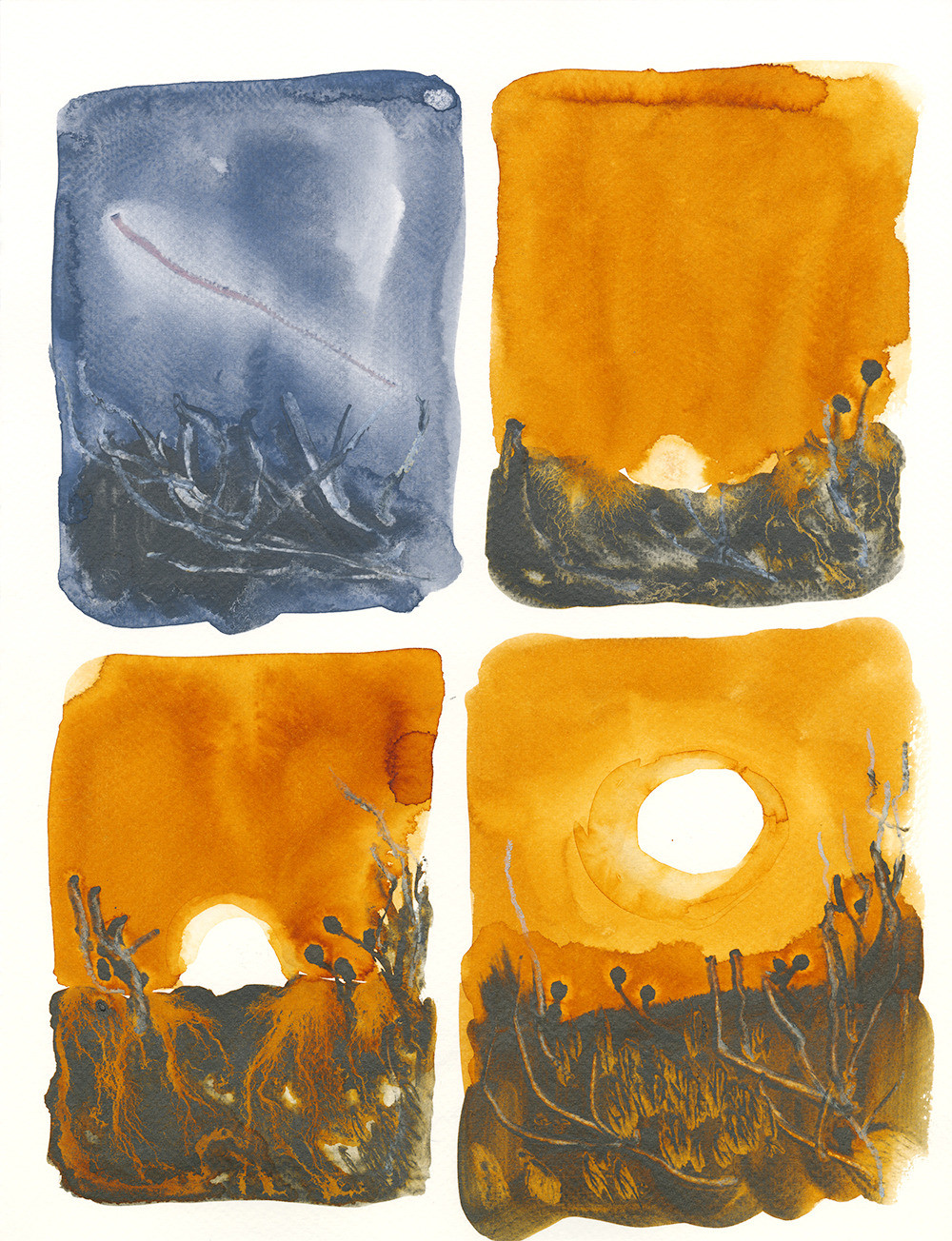 Winter Solstice celebration drawing, Mor art group, workshop, www.Fenne.be